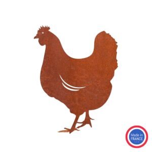 silhouette-poule-metal-rouille