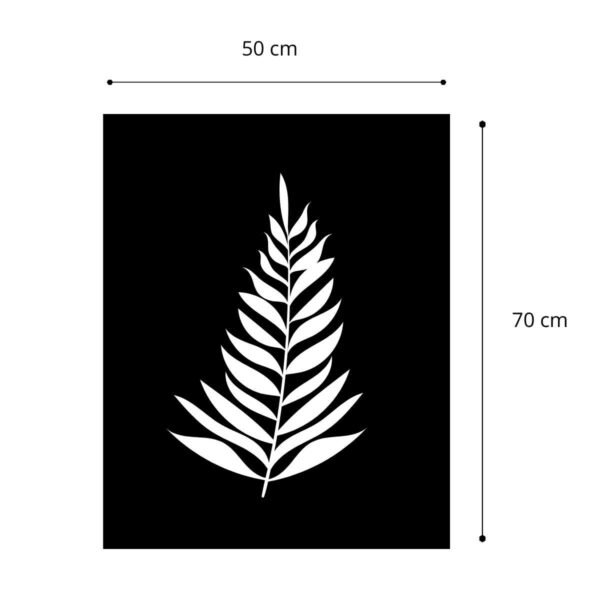 tableau-feuille-fougere-metal-rouille-dimensions