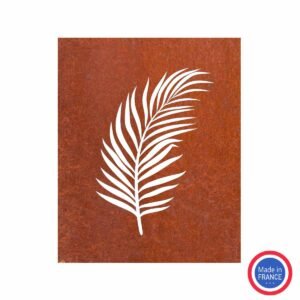 tableau-feuille-tropicale-metal-fer-rouille