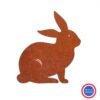 silhouette-lapin-assis-piquer-metal-rouille